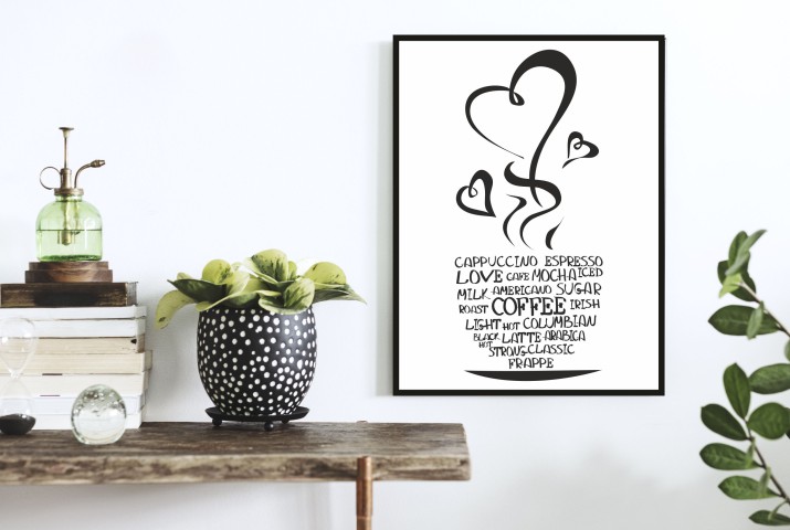 Plakat na ścianę poster plakaty ścienne ponadczasowy wzór w kształcie filiżanki 61437 - zdjęcie 2
