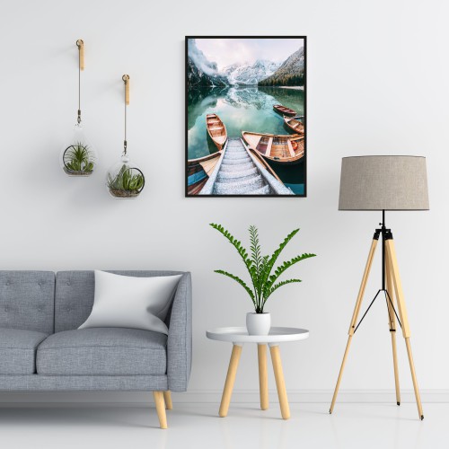 Plakat na ścianę poster góry łódki 61500 - zdjęcie 2