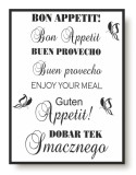 Plakat na ścianę poster  z  ponadczasowym napisem w różnych językach smacznego 61442 Naklejkomania - zdjecie 1 - miniatura