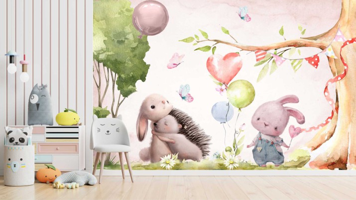 Fototapeta do pokoju dziecięcego, pastelowa polana 21158
