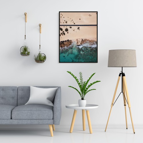 Plakat na ścianę poster z pięknym widokiem na wodę w skale 61480 - zdjęcie 2