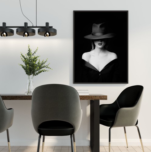 Plakat na ścianę poster kobieta monochrom vintage czerń i biel 61552 - zdjęcie 2