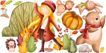 WYPRZEDAŻ Naklejki na ścianę dla dzieci  piękna jesień 32067 100x200 Naklejkomania - zdjecie 2 - miniatura