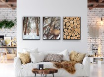 Komplet trzech plakatów zestaw posterów zimowy las KP339 Naklejkomania - zdjecie 2 - miniatura