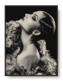 Plakat na ścianę poster kobieta monochrom vintage retro czerń i biel 61558 Naklejkomania - zdjecie 1 - miniatura