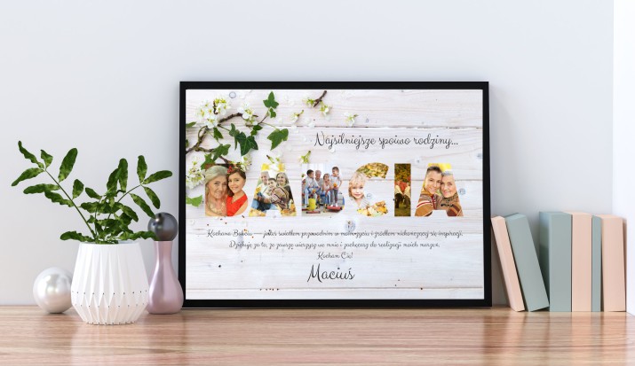 Upominek na dzień babci ozdobny plakat z napisem z własnych zdjęć 61563 - zdjęcie 2