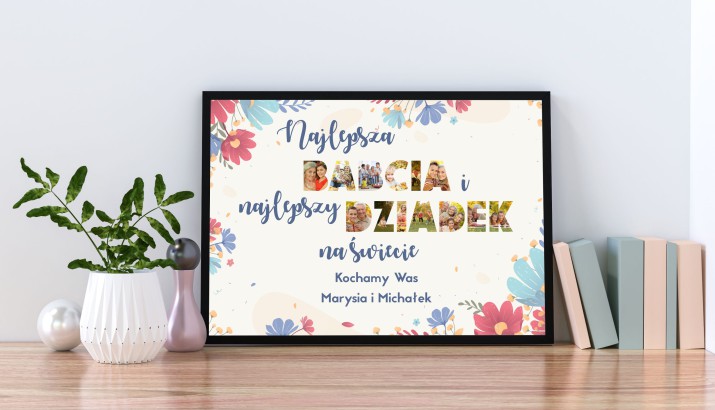 Prezent na Dzień Babci i Dzień Dziadka plakat z napisem ze zdjęć 61571 - zdjęcie 2