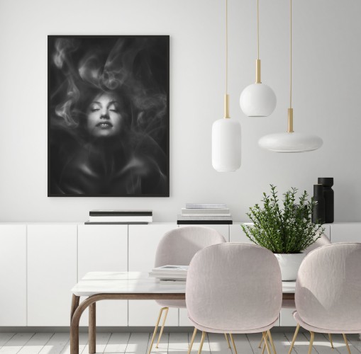 Plakat na ścianę poster kobieta monochrom vintage retro czerń i biel 61556 - zdjęcie 2