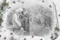 Portret ze zdjęcia prezent ślub wesele rocznica święta fotoobraz zimowy szkic Naklejkomania - zdjecie 1 - miniatura