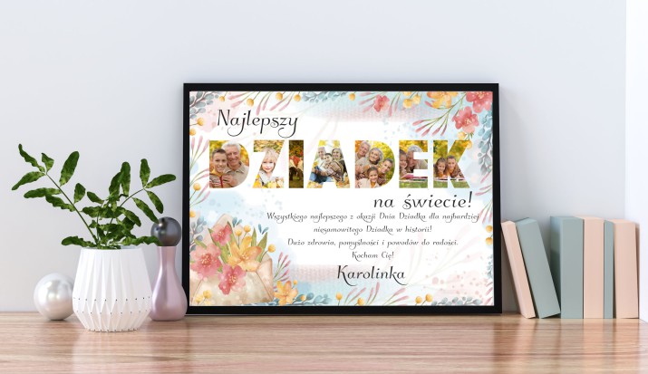 Prezent na Dzień Dziadka plakat z napisem ze zdjęć 61569 - zdjęcie 2