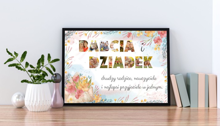 Prezent na Dzień Babci i Dzień Dziadka plakat z napisem ze zdjęć 61570 - zdjęcie 2