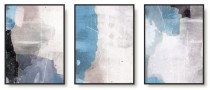 Trzy plakaty ozdobne na ścianę abstrakcyjny błękit KP360 Naklejkomania - zdjecie 1 - miniatura