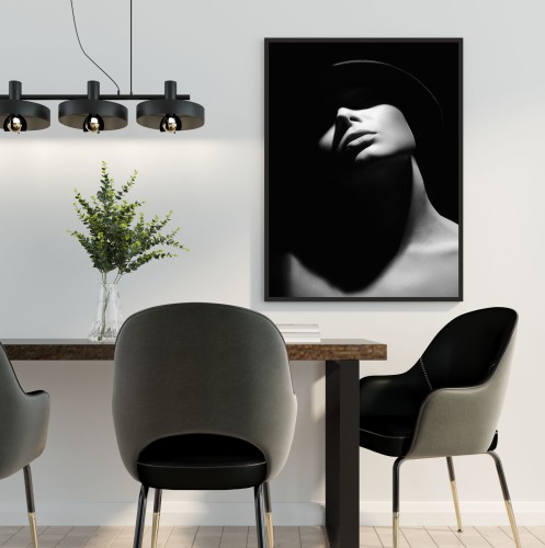 Plakat na ścianę poster tajemnicza kobieta monochrom b&amp;amp;amp;w 61549 - zdjęcie 2