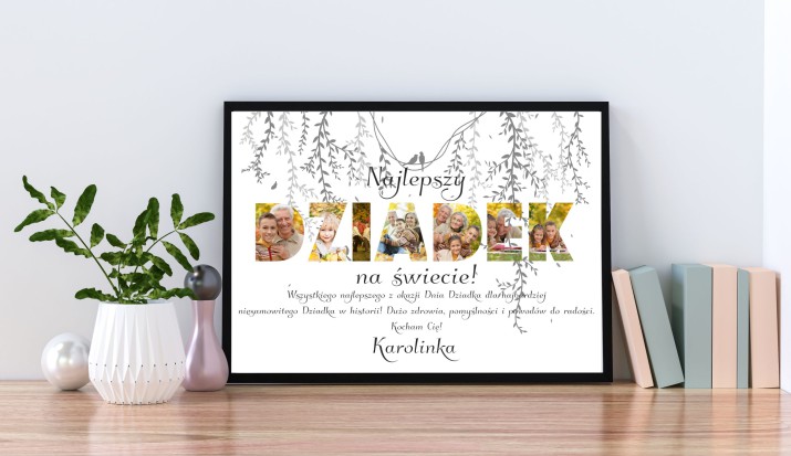 Upominek na Dzień Dziadka plakat z napisem ze zdjęć 61568 - zdjęcie 2