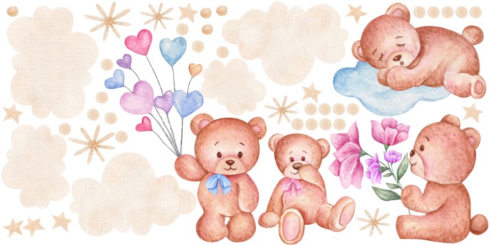 Naklejki na ścianę dla dzieci kraina z misiami 32085 - zdjęcie 2