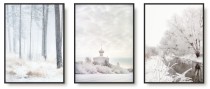 Zestaw trzech plakatów postery zaśnieżony krajobraz KP336 Naklejkomania - zdjecie 1 - miniatura
