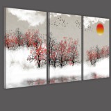 Obrazy tryptyki na ścianę drzewa we mgle 32121 Naklejkomania - zdjecie 2 - miniatura