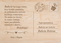 Drewniana pocztówka z życzeniami prezent na Dzień Babci 42785 Naklejkomania - zdjecie 1 - miniatura