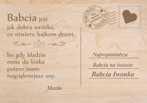 Drewniana pocztówka z życzeniami prezent na Dzień Babci 42786 Naklejkomania - zdjecie 1 - miniatura