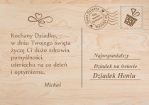 Drewniana pocztówka z życzeniami prezent na Dzień Dziadka 42788 Naklejkomania - zdjecie 1 - miniatura
