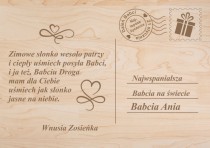 Drewniana pocztówka z życzeniami prezent na Dzień Babci 42787 Naklejkomania - zdjecie 1 - miniatura