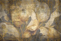 Tapeta Flizelinowa na ścianę liście w złocie 42696 Naklejkomania - zdjecie 2 - miniatura