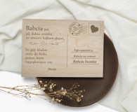 Drewniana pocztówka z życzeniami prezent na Dzień Babci 42786 Naklejkomania - zdjecie 2 - miniatura