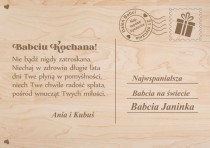 Drewniana pocztówka z dedykacją prezent na Dzień Babci 42784 Naklejkomania - zdjecie 1 - miniatura