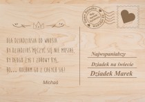 Drewniana pocztówka z życzeniami prezent na Dzień Dziadka 42789 Naklejkomania - zdjecie 1 - miniatura