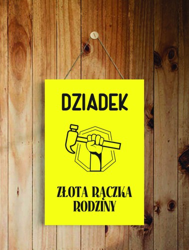 Tabliczka drewniana Dziadek złota rączka 42728 - zdjęcie 2