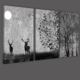 Obrazy tryptyki na ścianę ścienne jelenie na polanie 32119 Naklejkomania - zdjecie 2 - miniatura