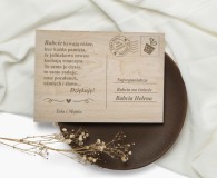 Drewniana pocztówka z życzeniami prezent na Dzień Babci 42785 Naklejkomania - zdjecie 2 - miniatura