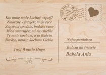 Drewniana pocztówka z dedykacją prezent na Dzień Babci 42783 Naklejkomania - zdjecie 1 - miniatura