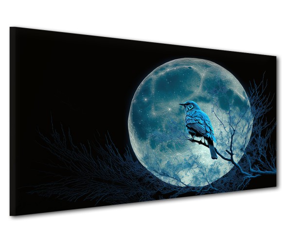 Obrazy na ścianę ptak na tle księżyca 32179 Naklejkomania - zdjecie 1