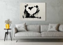 Obrazy do sypialni, salonu atramentowe serce, Banksy 20689 Naklejkomania - zdjecie 2 - miniatura