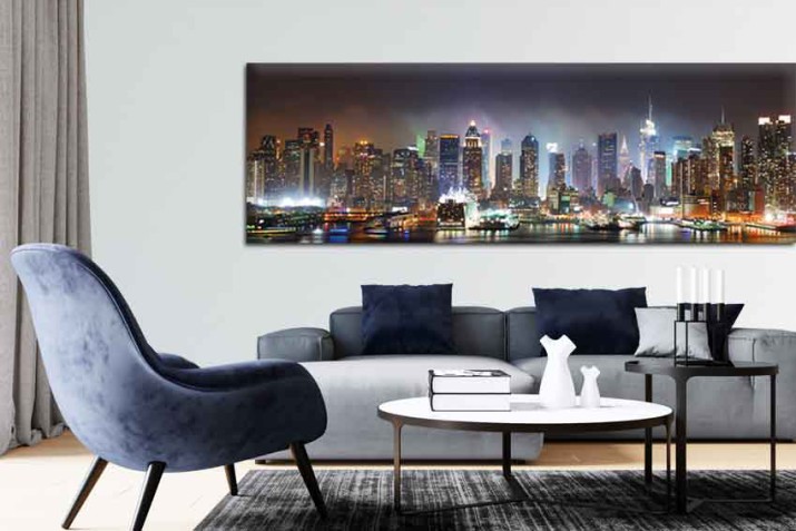 Obrazy na ścianę  panorama miasta w nocy 32212 - zdjęcie 3