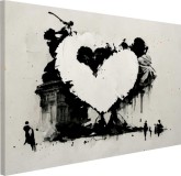 Obrazy do sypialni, salonu atramentowe serce, Banksy 20689 Naklejkomania - zdjecie 1 - miniatura