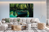 Obrazy na ścianę łódź na jeziorze Naklejkomania - zdjecie 3 - miniatura