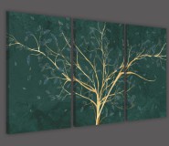 Obrazy tryptyki na ścianę drzewo zatopione w zieleni 32157 Naklejkomania - zdjecie 2 - miniatura