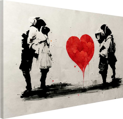 Obrazy do sypialni, salonu serce, Banksy 20690 Naklejkomania - zdjecie 1