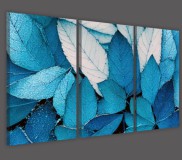 Obrazy tryptyki na ścianę błękit liści Naklejkomania - zdjecie 2 - miniatura