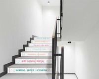 Naklejki na schody z hasłami motywacyjnymi zestaw KODEKS SUPER UCZNIA Naklejkomania - zdjecie 1 - miniatura