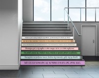 Naklejki na schody z hasłami motywacyjnymi zestaw ZŁOTE MYŚLI Naklejkomania - zdjecie 1 - miniatura