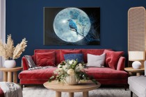 Obraz do sypialni, salonu ptak na tle księżyca 20709 Naklejkomania - zdjecie 3 - miniatura