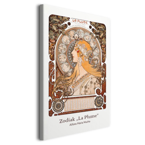 Zodiaki La Plume - reprodukcja portretu kobiety, Alfons Mucha 92007 - zdjęcie 2