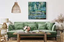 Lilie wodne i most japoński - reprodukcja pejzażu, Claude Monet 92020 Naklejkomania - zdjecie 3 - miniatura