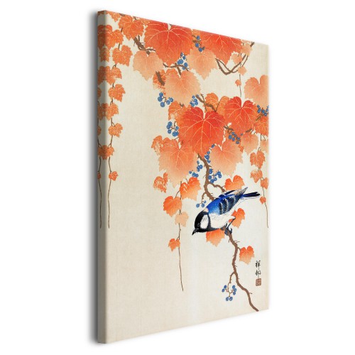 Obraz Bogatka na gałęzi paulowni (Great tit on paulownia branch) - Ohara Koson, reprodukcja 92065 - zdjęcie 2
