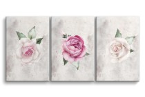 Obrazy tryptyki na ścianę minimalistyczne kwiaty 20717 Naklejkomania - zdjecie 1 - miniatura