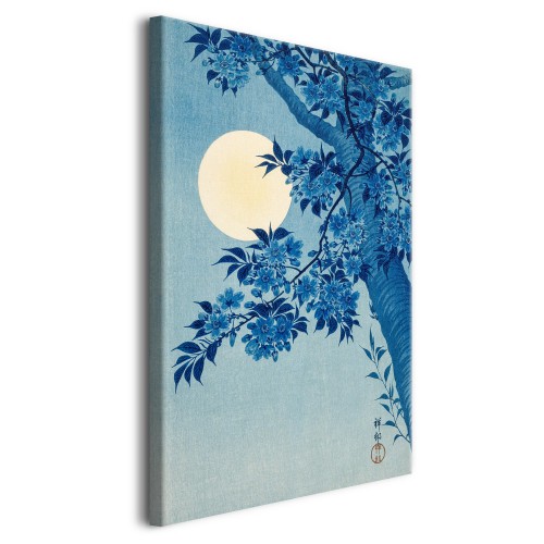 Obraz Kwitnąca wiśnia w księżycową noc (Blossoming Cherry on a Moonlit Night) - Ohara Koson, reprodukcja 92064 - zdjęcie 2