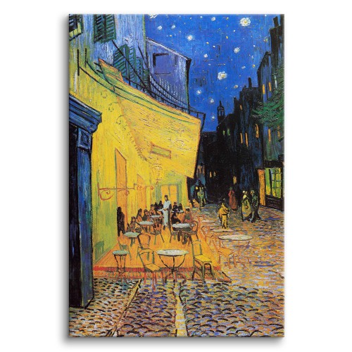 Obraz Taras kawiarni w nocy - reprodukcja malarstwa Vincenta Van Gogha 92079 Naklejkomania - zdjecie 1